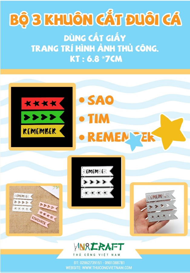Bộ 3 khuôn cắt đuôi cá